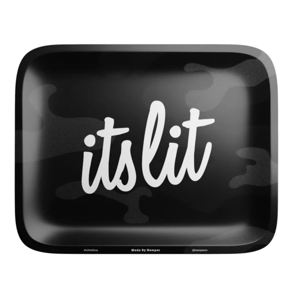 It's Lit Black Camouflage Rolling Tray - Image 2