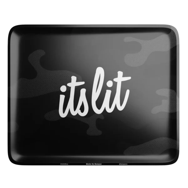 It's Lit Black Camouflage Rolling Tray - Image 4