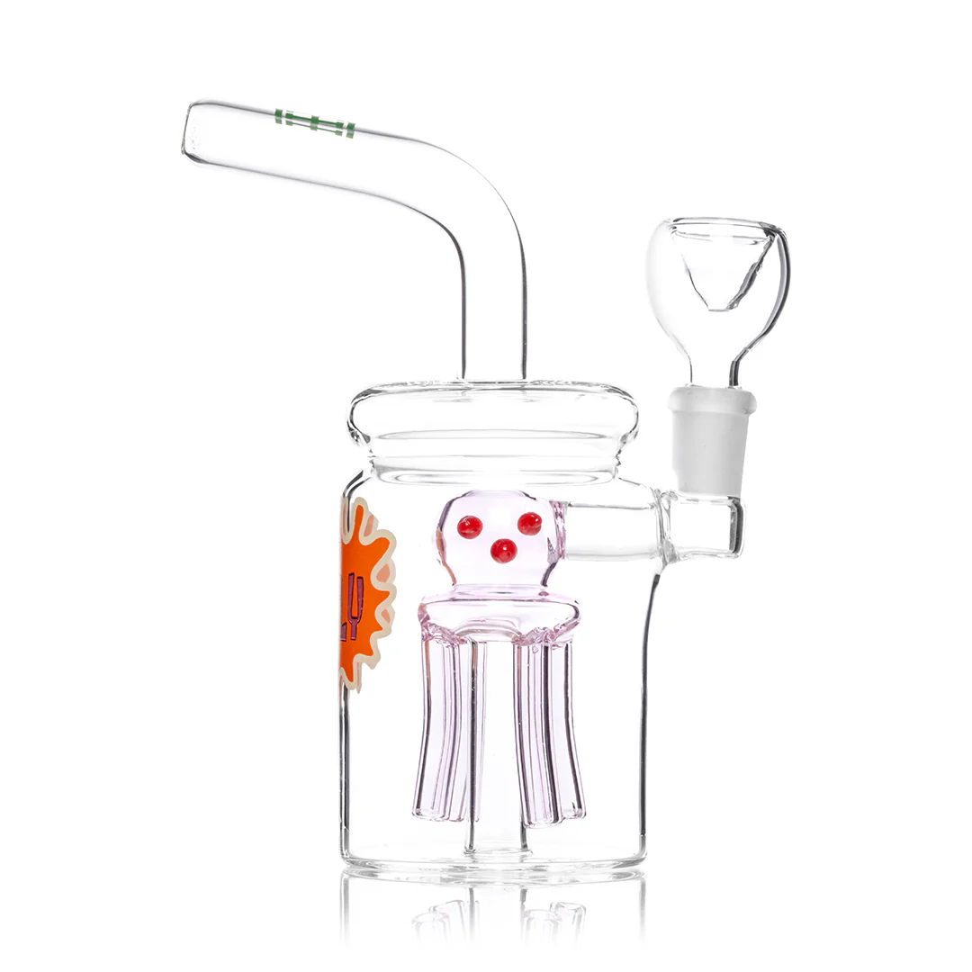 Jellyfish Jar Bong with jellyfish-style percolator, compact travel-friendly jar design, and durable construction for smooth, filtered hits.
