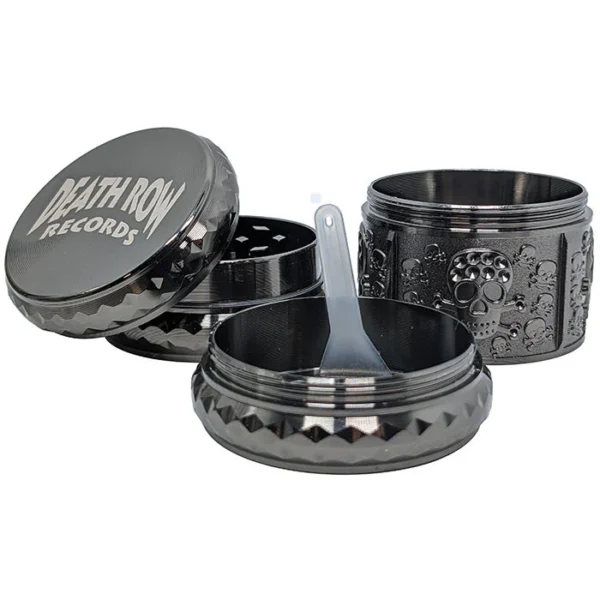 DRR - 1.7" 4Part Zinc Gem Cut Skull 1 Grinder - Gun Metal/Black - Image 2