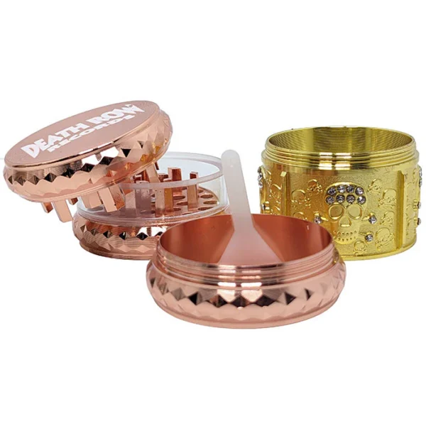 DRR - 1.7" 4Part Zinc Window Gem Cut Skull 1 Grinder - Copper Gold - Image 3