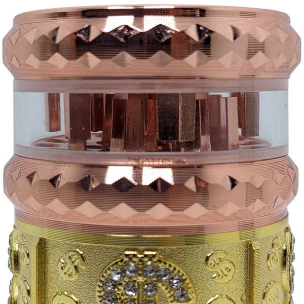 DRR - 1.7" 4Part Zinc Window Gem Cut USD Grinder - Copper Gold - Image 4