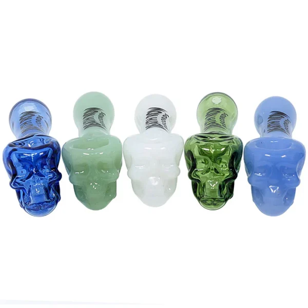 Death Row Records - 4" Assorted Color Skull Hand Pipe - Image 2