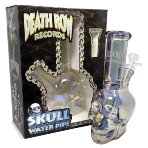 Death Row Records - 8" Assorted Metallic Skull Beaker Water Pipe - with 14M Bowl