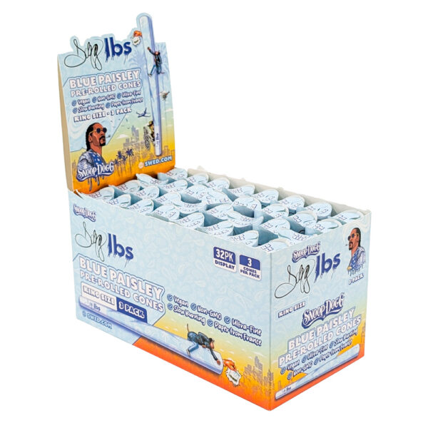 Dogg lbs - Prerolled Cones Blue Paisley - Kingsize - 3ct - 32pk Display - Image 2