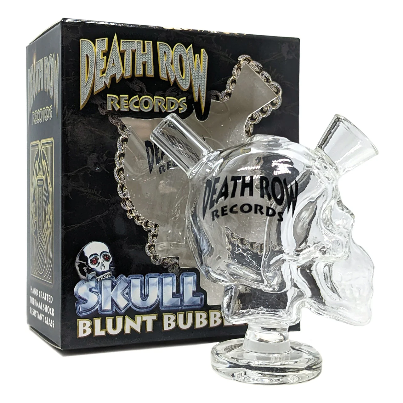 Death Row Records - 3" Skull Blunt Bubbler - Clear