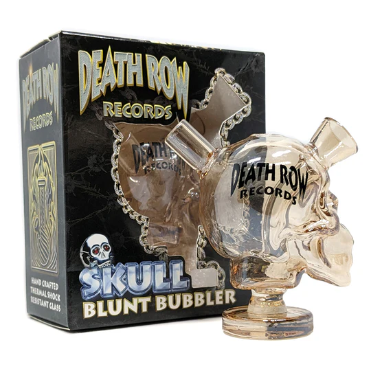 Death Row Records - 3" Skull Blunt Bubbler - Gold