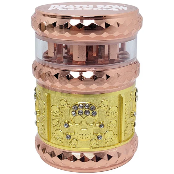 Death Row Records 4.3 cm Skull Grinder – Copper & Gold, 4-Part - Image 2