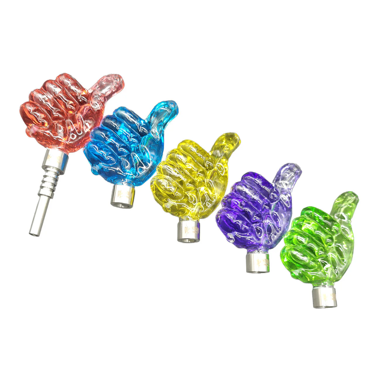 Death Row Records – 10 cm Freeze Thumbs Up Nectar Pipe w Screw Tip - Image 2