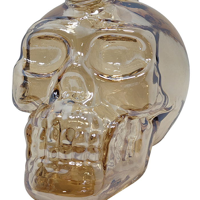 Death Row Records - 5.5" Metallic Skull Water Pipe - Gold - Image 4