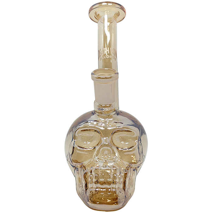 Death Row Records - 5.5" Metallic Skull Water Pipe - Gold - Image 2