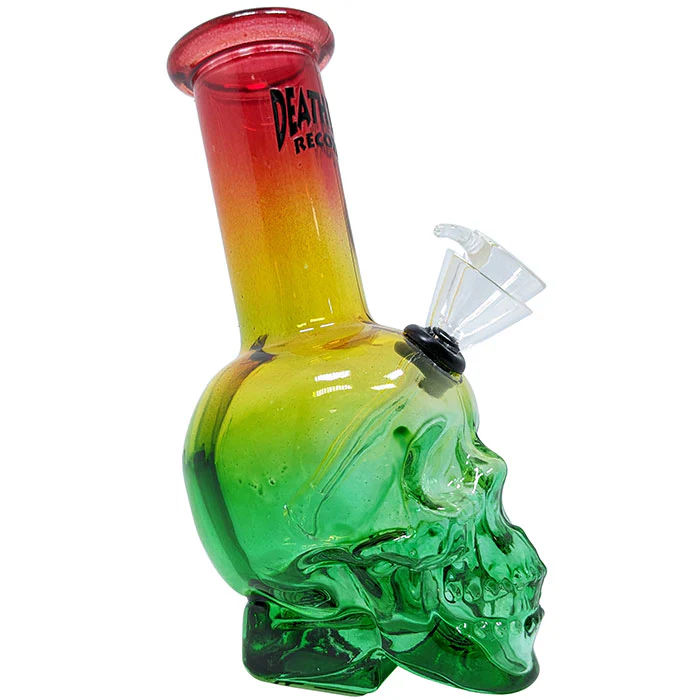 Death Row Records - Skull Bubbler Water Pipe - Rasta - Image 2