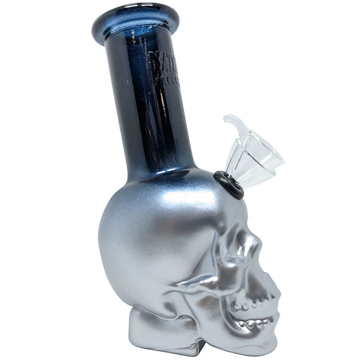 Death Row Records - Skull Bubbler Water Pipe - Black/Silver - Image 2