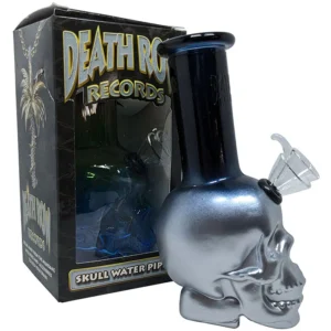 Death Row Records - Skull Bubbler Water Pipe - Black/Silver